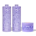 super-sized blonde set | bust your brass cool blonde shampoo + conditioner + intense repair hair mask