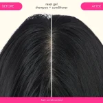 detox set | reset clarifying gel shampoo, cooling gel conditioner + pink charcoal scalp cleansing oil - Image 3